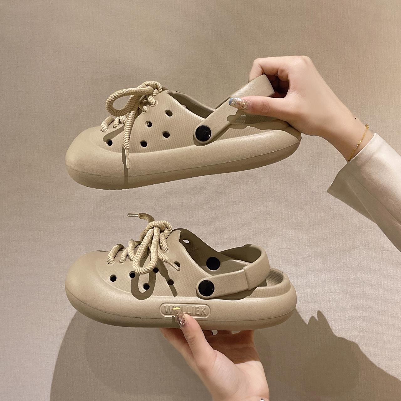 

Тапочки на платформе, женская обувь, модные полутапочки из ЭВА Baotou, женская пляжная обувь, уличные нескользящие женские сандалии, тапочки 36