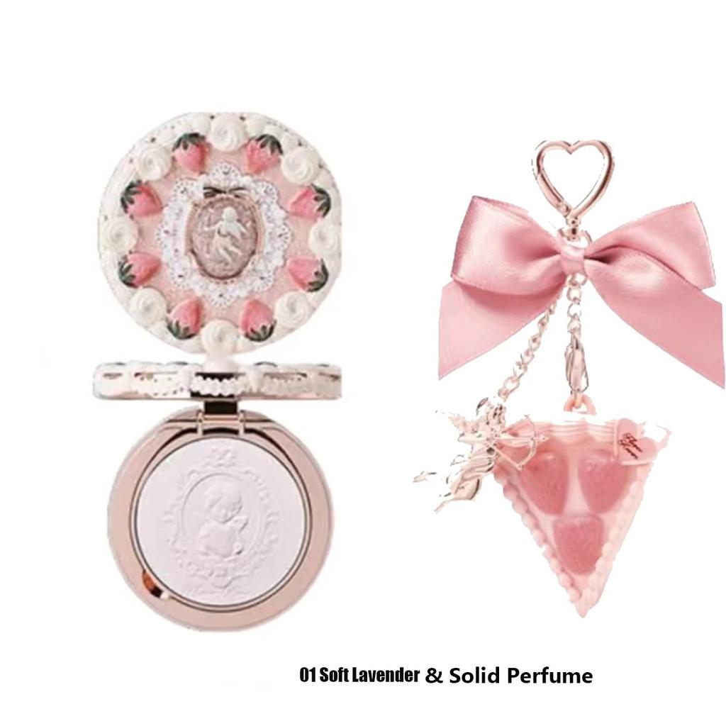 Flower Knows Strawberry Cupid Collection Makeup Set Pressed Powder Solid Perfume Makeup Kit for Women Full Kit Teenagers Make up