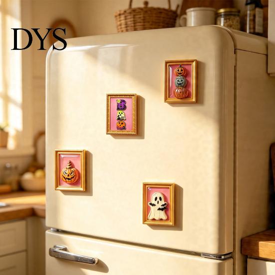 Waterproof Fridge Magnets Halloween Pumpkin Frame Refrigerator Magnet, Vintage Ghost Durable Magnetic Decor Whiteboard Decorative Magnet for