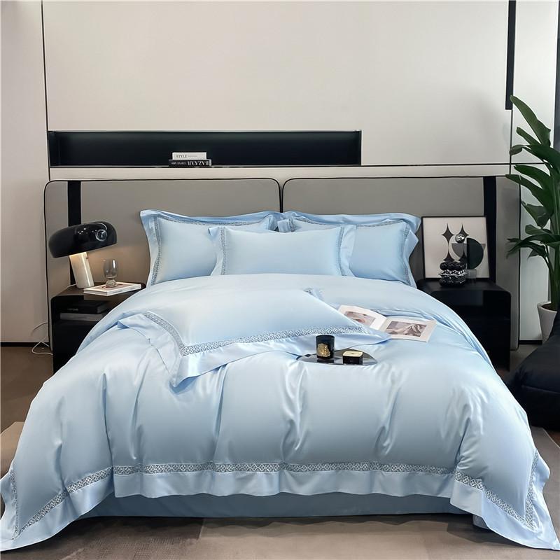 

Материнский младенческий класс А Длинноволокнистый хлопок Вышивка Чистый хлопок Набор из 4 предметов 100% Хлопок Гипоаллергенный Спящая простыня Пододеяльник Матрас Четыре 1.8m bed sheet 4pc