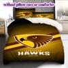 football Logo Pattern Bedding Quilt Set Quilt Cover Pillowcase Home Decoration Birthday Gift (1*duvet cover+ 2*pillowcase, without core)