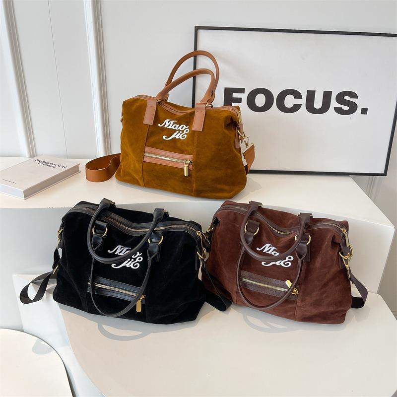 Large-capacity Bag Women's Autumn and Winter Versatile New Matte Retro Shoulder Messenger Bag Portable Commuter Tote Bag