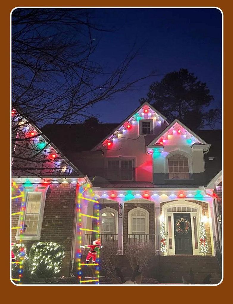 LED Christmas Climbing Ladder Lights with USB Santa and Colorful Stars for Outdoor Decoration