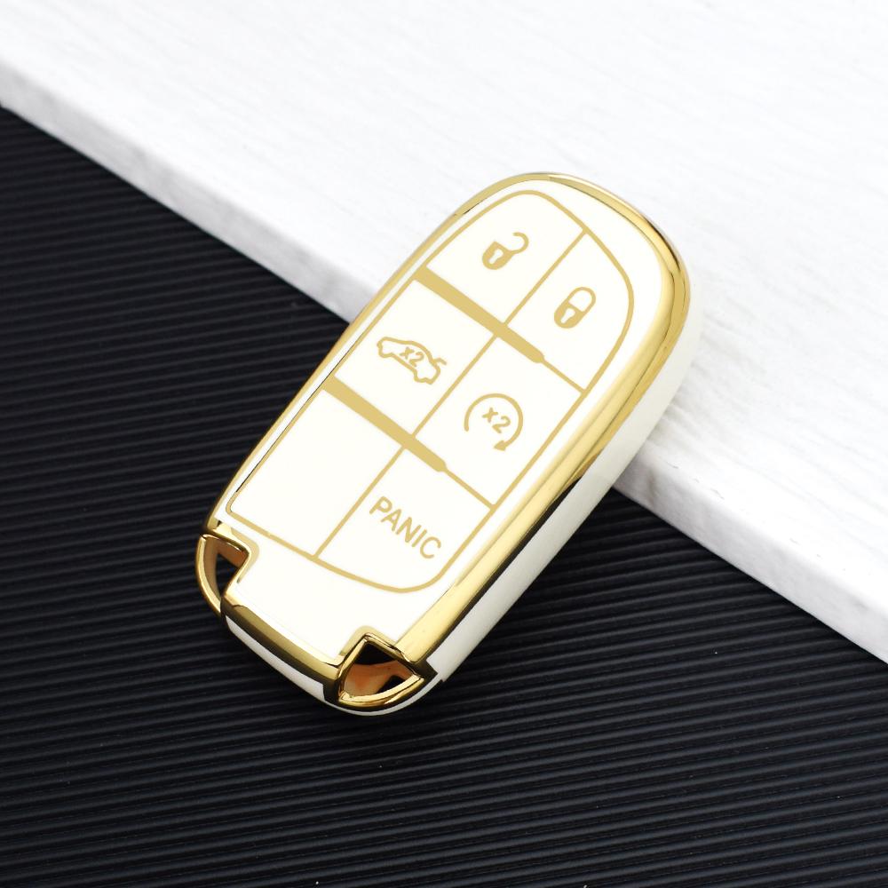5 Buttons TPU Car Smart Key Case Cover For Jeep Renegade Frand Cherokee Dodge Journey Charger Chrysler 200 300 300 Shell Fob