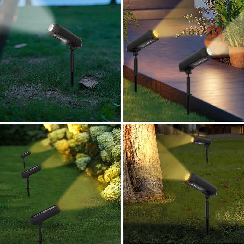 Outdoor Solar Spotlights IP65 Waterproof Adjustable Solar Landscape Spotlights 2 Modes Solar Uplights for Trees Garden Pathway
