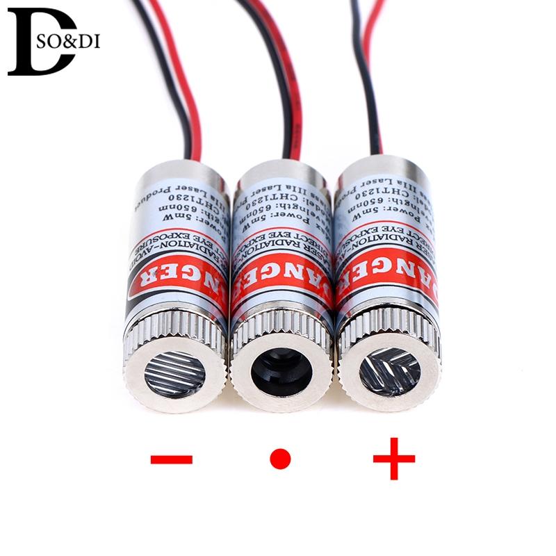 1Pcs 650nm 5mW Red Point/Line/Cross Laser Module Head Laser Tube 3v-5v Dotted Laser Head Used For Red Light Laser Pointers