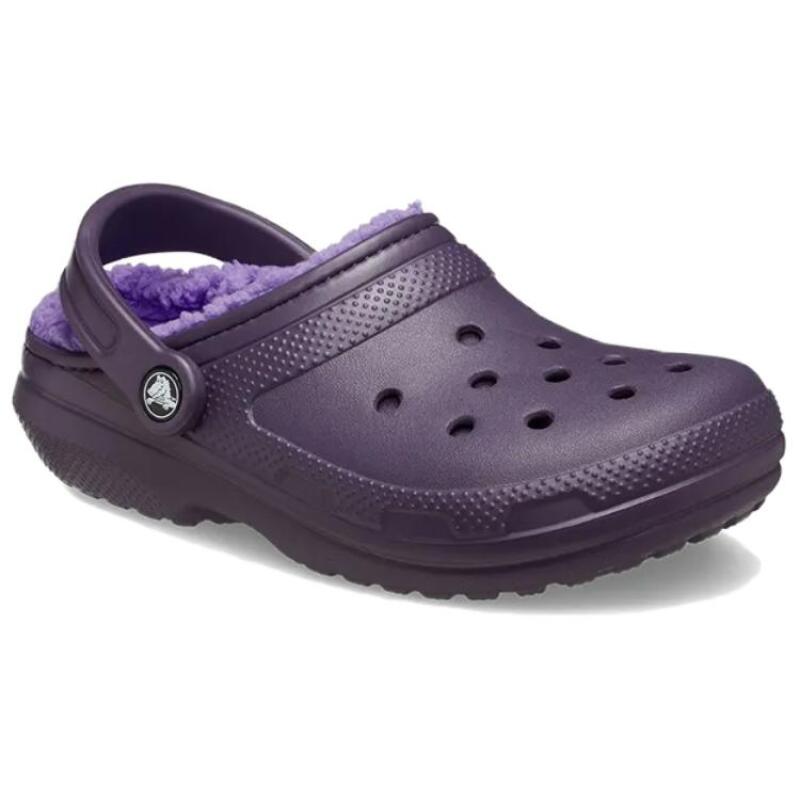 Crocs Warm, light and comfortable round-toe slippers hole shoes women's dark iris purple