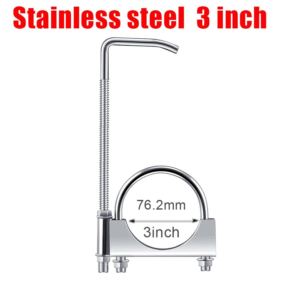 Exhaust Pipe Clamp With Hook Stainless Steel Exhaust Pipe Clamp Hook Universal Exhaust Clamp Hook Car Modification Parts 1 Pcs