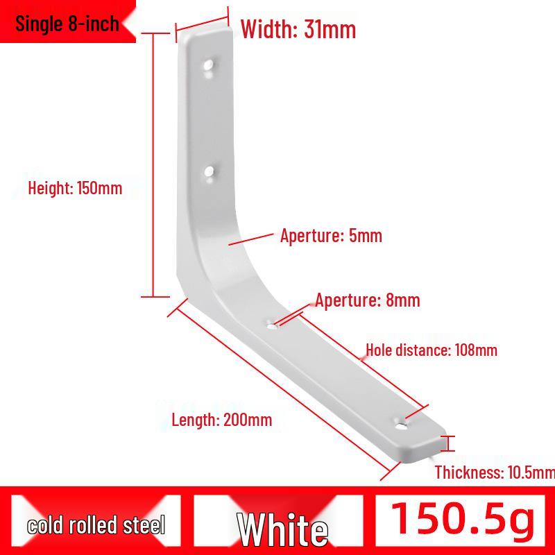 Triangular Wall Shelf Bracket: Bent, Load-Bearing Iron Support for Storage Racks