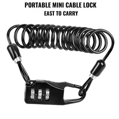 Motorcycle Bicycle Helmet Locks Durable Steel Wire Anti-theft Cable Digital Password Lock Portable Mini Safety Chain Padlock