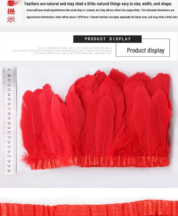 Flowing Fabric Strips & Colored Goose Feather Ribbon for Wedding Dress DIY and Crafting Accessories