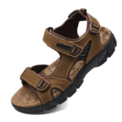 New Genuine Leather Men's Sandals Summer Outdoor Non-slip Hiking Trekking Shoes for Men Beach Slippers Casual Sneakers