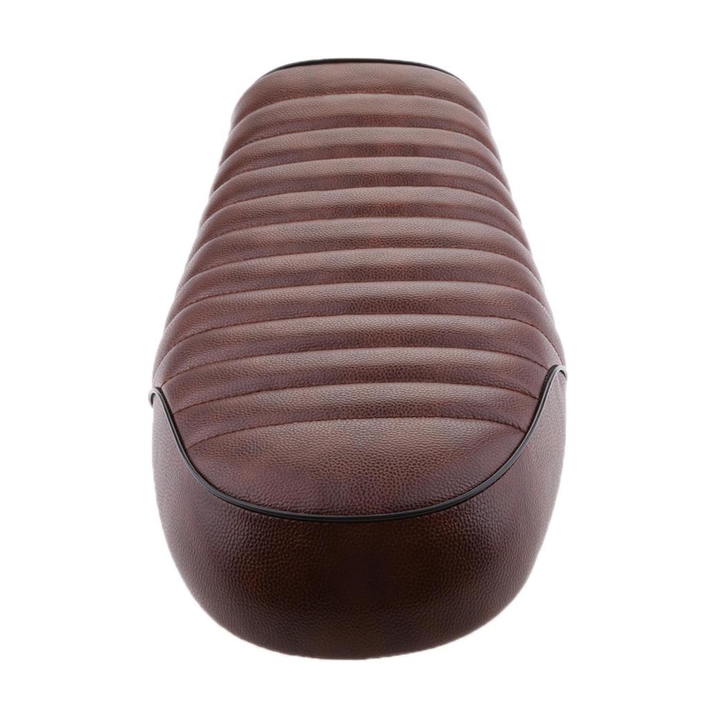 Brown Motorcycle Cushion Seat Hump Leather Vintage Universal Seat for Honda Yamaha Suzuki Kawasaki Custom Cafe Racer Accessories