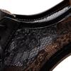Fashion 2025 New Women Lace Mesh Breathable Pumps Shallow Brogue Shoes Ladies Vintage Oxford Shoes Lace-Up Chunky High Heels Female34-43
