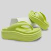 EVA thick bottom flip flops for women's summer height increasing slippers, fashionable outerwear, simple clip on sandals, and sponge heels