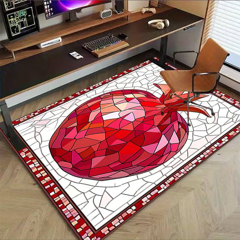 1PC Pomegranate Stained Glass Non-Slip Floor Carpet, Suitable for Office, Bedroomand Playrooms. It Can Also Be Used As a Sofa Footrest cover-T85