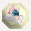 Stitch, AristoCats Automatic Opening and Closing Umbrella - 8 Ribs Portable Folding Umbrella with Plastic Handle, Suitable for Leisure and H