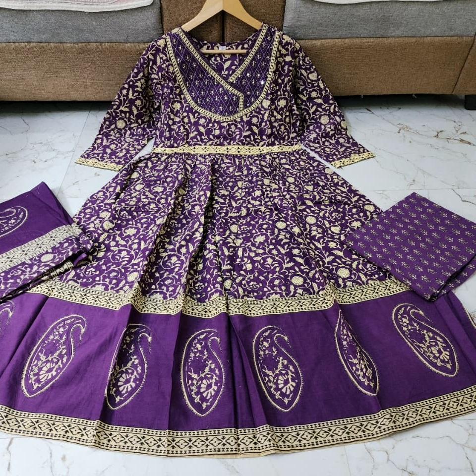 Damen Designer Schwerer Baumwoll Salwar Kameez Kurta Hose Dupatta Set Indischer Bollywood Anzug Kleid