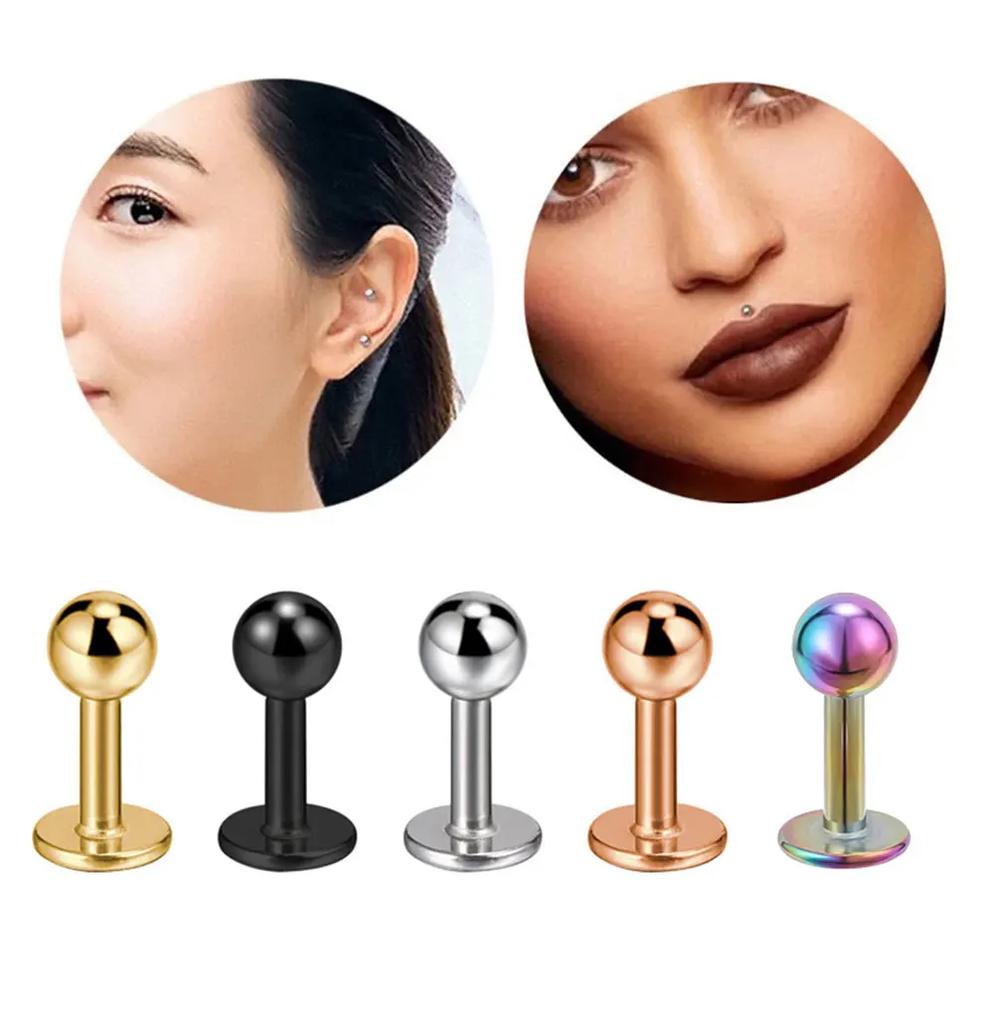 5/12 Stück Chirurgenstahl Körperpiercing Schmuck Los Großhandel Nasenring Zungenpiercing Barren Los Augenbrauen Labret Piercing Hufeisenring Los Packung