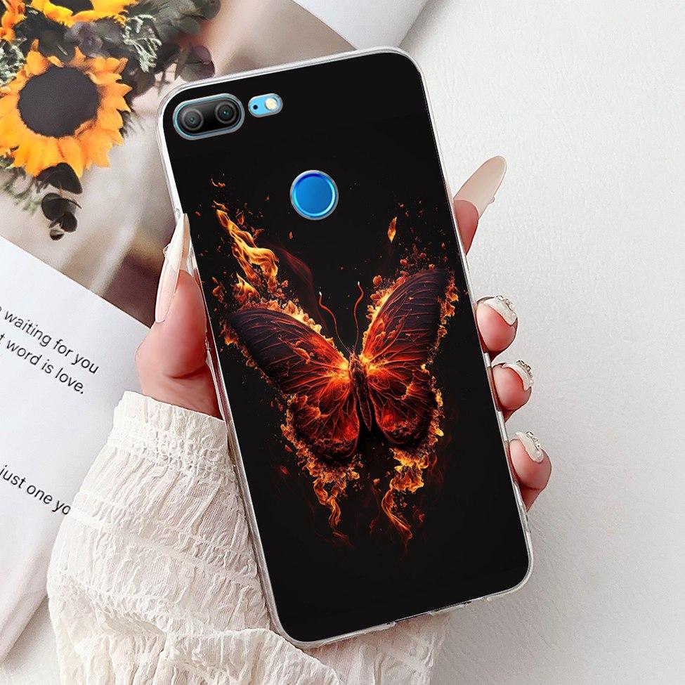 Clear For Honor 9 Lite Case Cute Cat Luxury Fashion Flowers Cool Boys Soft Bumper Cover For Honor 9Lite LLD-L21 Phone Case 5.65"