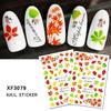 12 Sheet/set 3D Nail Stickers Autumn Winter Maple Leaf Transfer Sliders Paper Nail Decals for Manicures Wraps Tip
