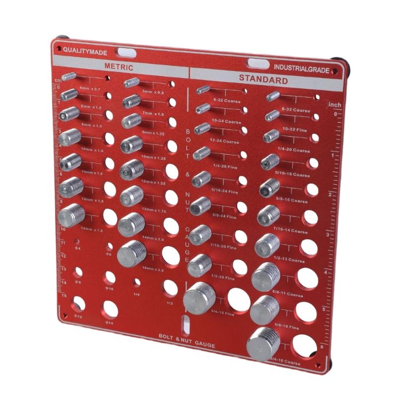 Wall Mountable Thread Checker Gauge for Quick Easy Sorting Home Profession Use Bolt Identification with Drill Bit Gauge