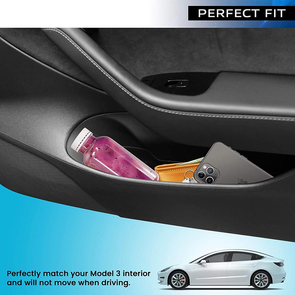 Door Side Storage Box Front Rear Door Handle Armrest Tray Organizer for Tesla Model Y Juniper 2020 - 2025 Model 3 Highland