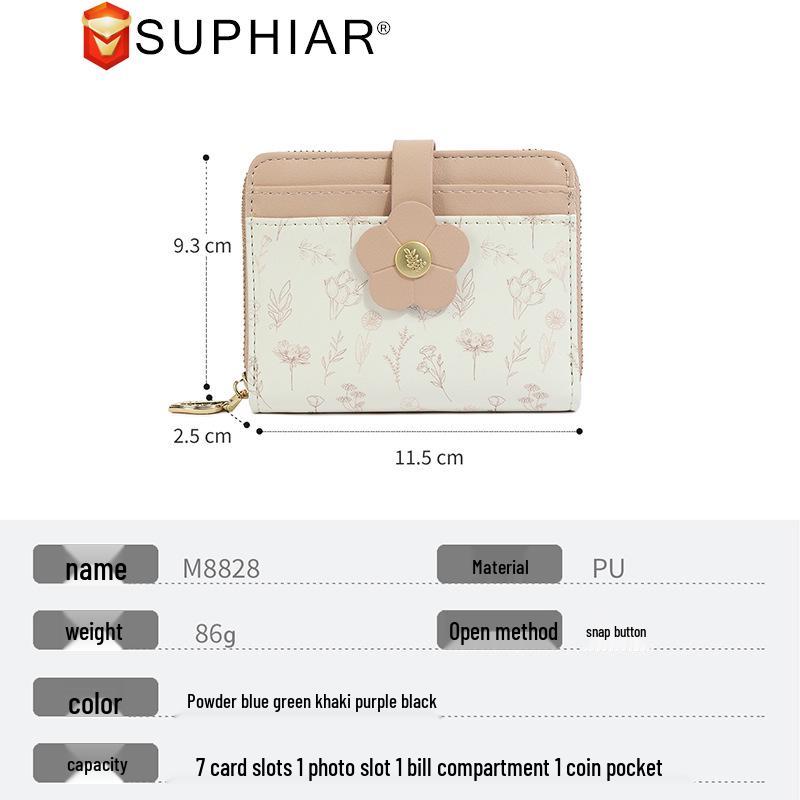 2025 Cute Print Student Coin Purse & Card Holder - Stylish Short Wallet for Women