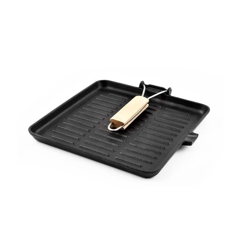 Kitchencook - Grill28 Tfi - Grill Carré Fonte D'aluminium 28 Cm - Revêtement Antiadhésif - Tous Feux Induction