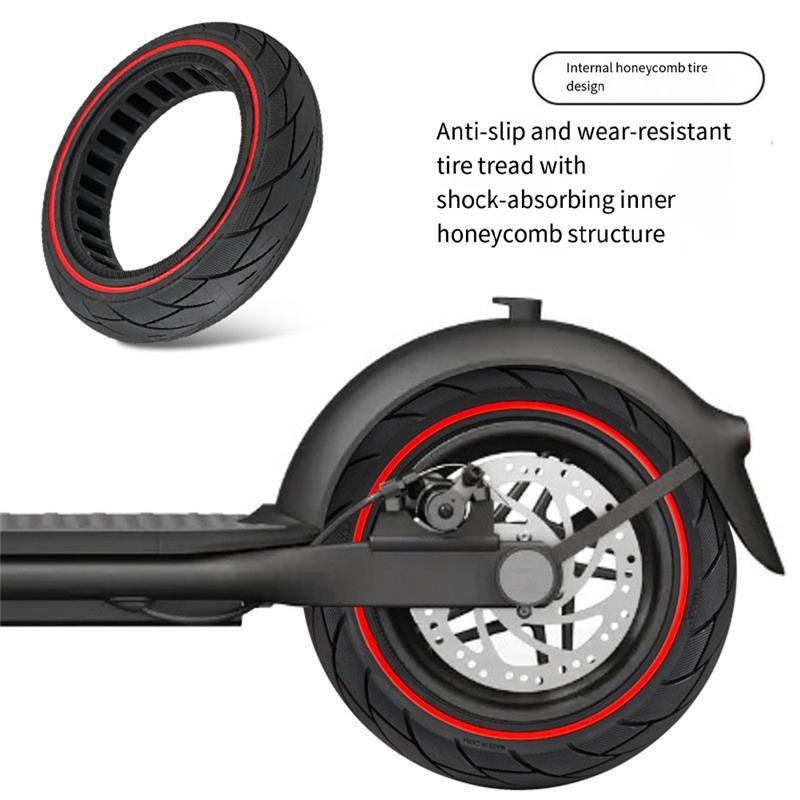 Honeycomb Rubber 10 Inch Solid Tire 10X2.125 Airless Design For Ninebot F40/F30/F20 Scooters Anti-Skid Performance Yellow