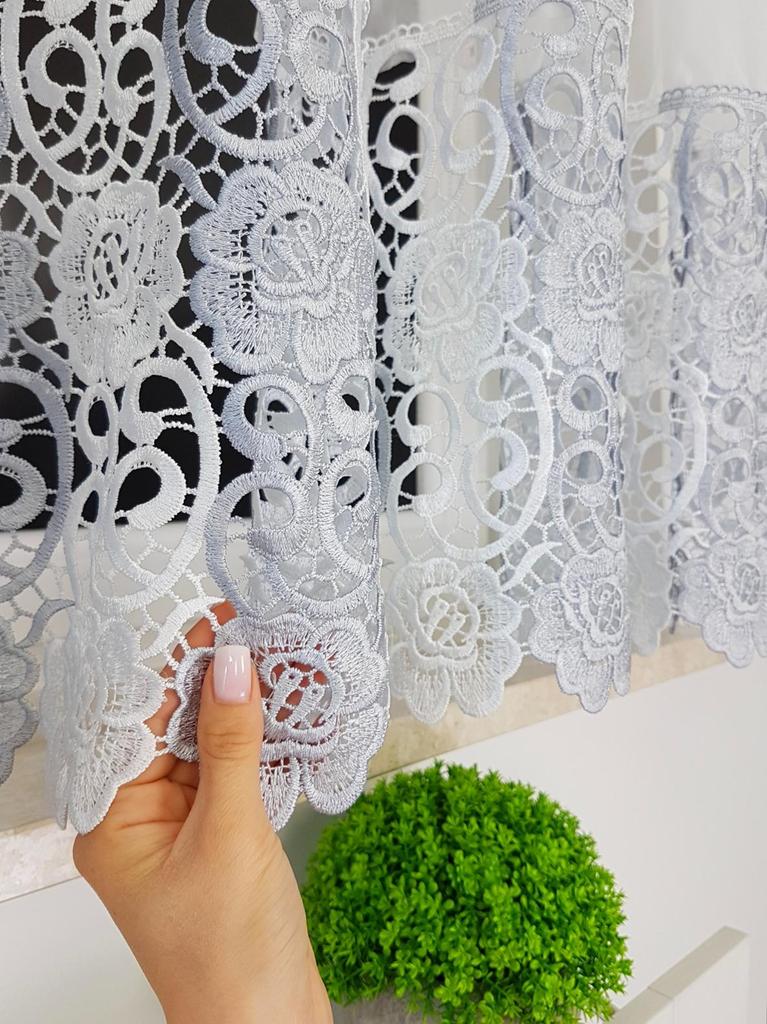 Ready-made Curtain 400x180 Cm with Voile and Wide Guipure Lace