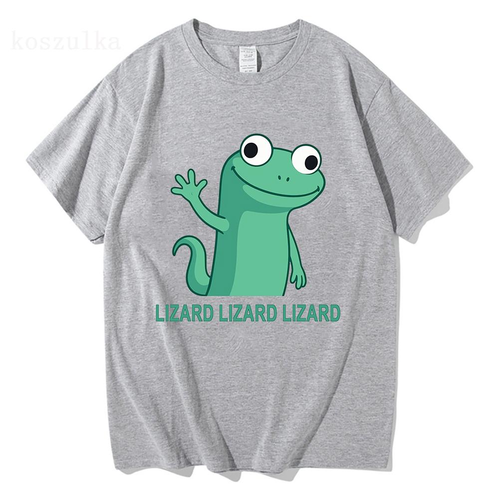 Funny Lizard Meme T Shirt 2025 Fashion UnisexWomen Aesthetic Tshirt Unisex High Quality Streetwear Kawaii 100 Cotton Tees Shirts