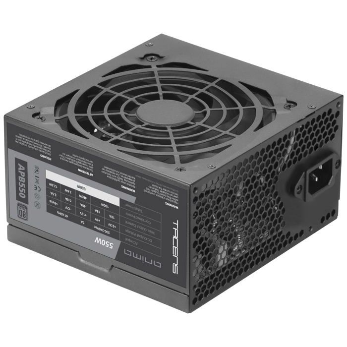 Tacens Anima APB550, Alimentation PC ATX 550W, 80Plus Bronze, Technologie SMD 85%, Ventilateur 12cm Ultra-Silencieux, Noir