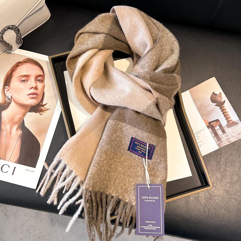 

Wool Women Scarf Luxury Cashmere Winter Blanket Wraps Casual Plaid Print Pashmina Bufanda Travel Poncho Stoles Echarpe 30x180cm