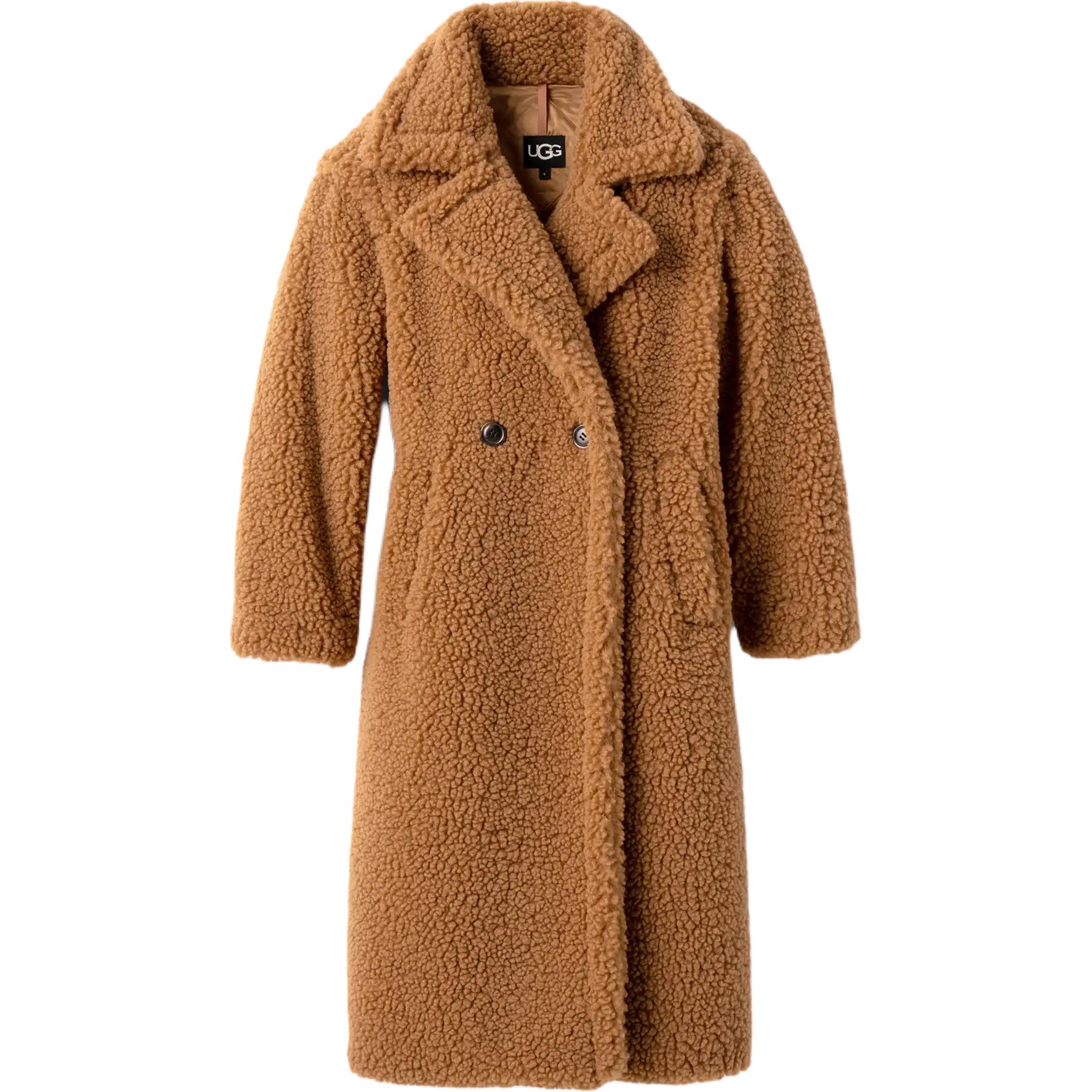 

UGG FW24 Teddy Bear Lapel Long Coat Women coats Brown 1120631-CHE XXS