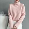 Women Blouse Solid Spring Turn Down Collar Sweater Loose Inner Wear Knit Wool Base Layer