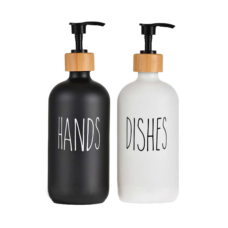 

500 мл набор дозаторов для мыла для кухонной раковины, мыльница для рук, бутылка для хранения моющих средств, многоразовые бутылки, черный/белый SET 8