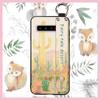 Phone Holder Oil Painting Phone Case For Samsung Galaxy S10 5G/SM-G977N Fashion Design Lanyard Silicone Shockproof Ring