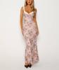 European and American sexy women's new spaghetti strap dress, floral sleeveless long dress, one-step dress