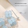 Sterling Silver Blue Floral Tassel Earrings with Beaded Design