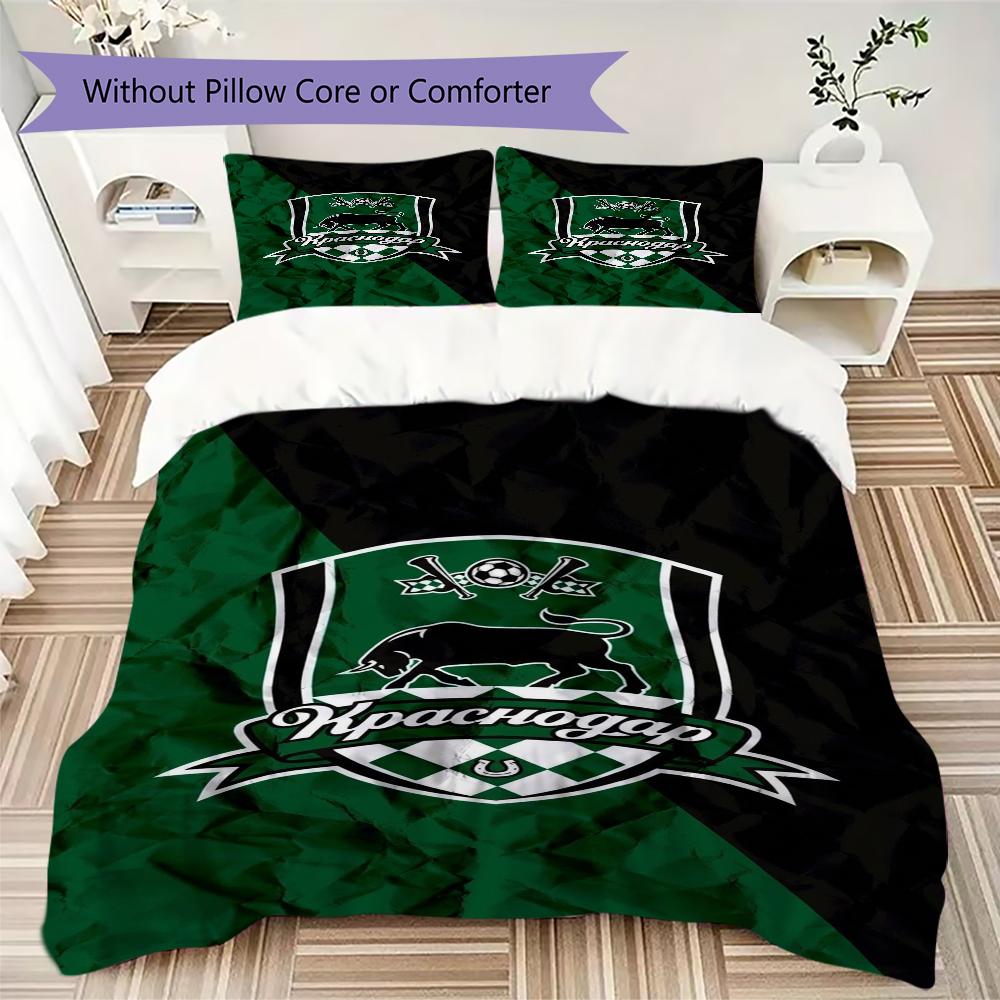 Fc Krasnodar Pattern Bedding uilt Set uilt Cover Pillowcase Home Decoration Birthday Gift (1*duvet cover + 2*pillowcase without core)
