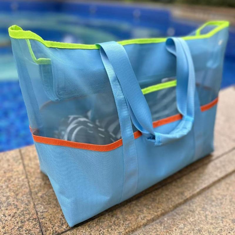 

1 шт. Водонепроницаемая сумка для плавания, пляжная сумка и дорожный органайзер для туалетных принадлежностей, сумка для хранения песка из ткани Оксфорд с карманами на молнии синий