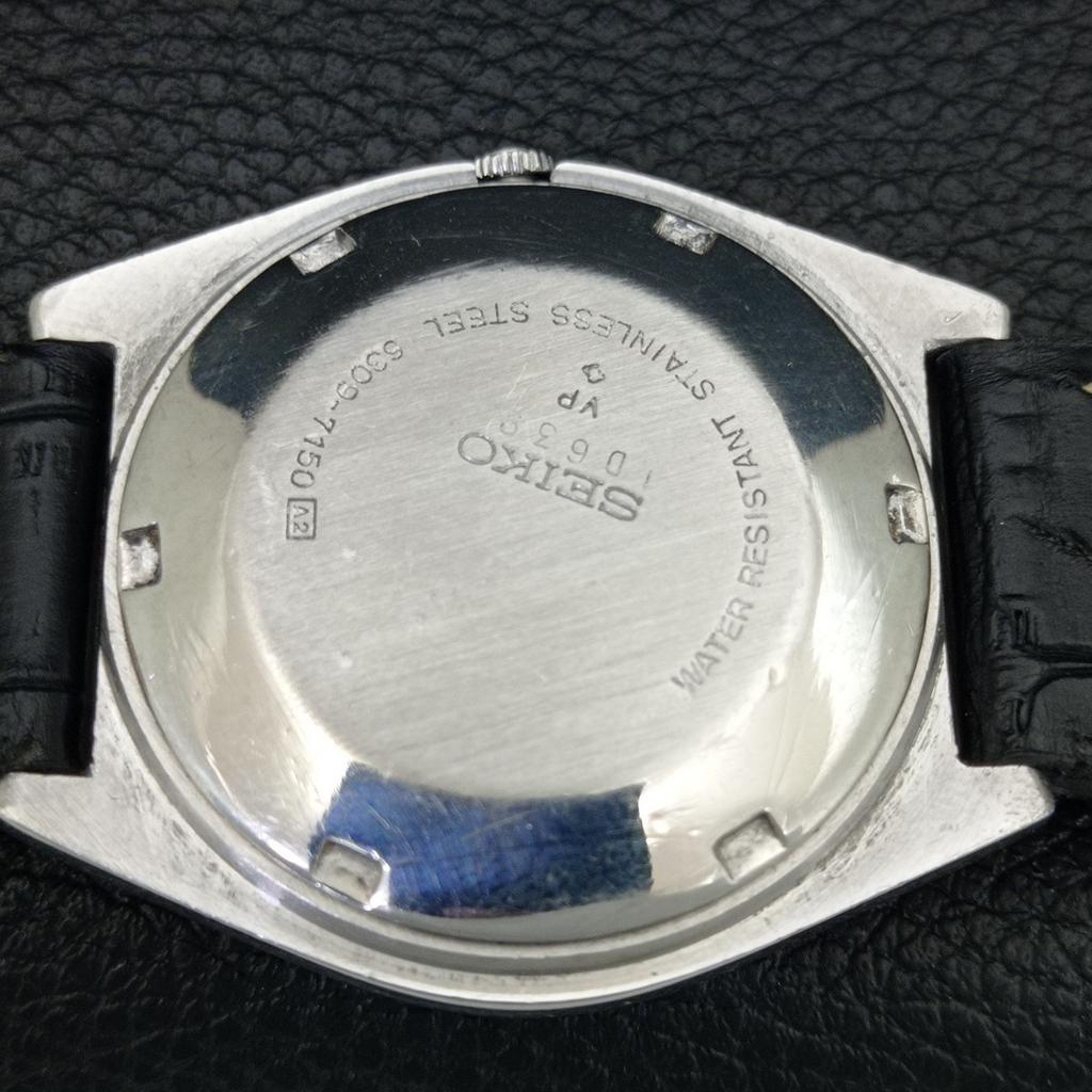 VINTAGE SEIKO AUTOMATIC 6309A JAPAN MENS BLACK COLOR DIAL WATCH a708373-1