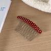 Polka Dot Oval Insert Comb for Hair Taming and Styling, Cellulose Acetate Hairpin for Women