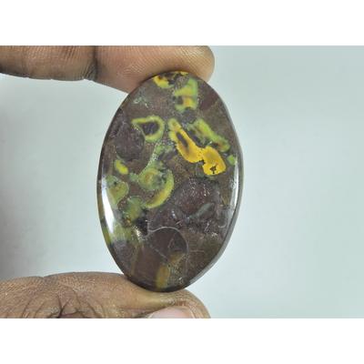 28X45X05MM Natural Fruit Jasper Oval Cabochon Loose Gemstone 62Cts. B-340