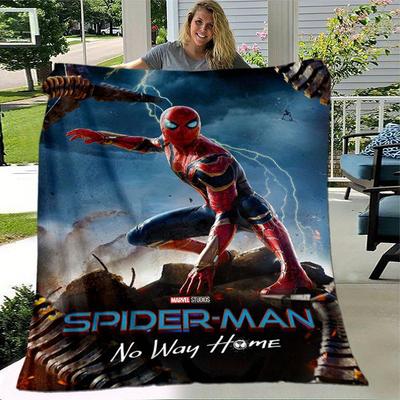 Spider-man Cute Printed Blanket Rectangular Soft Comfortable Modern Style Polyester