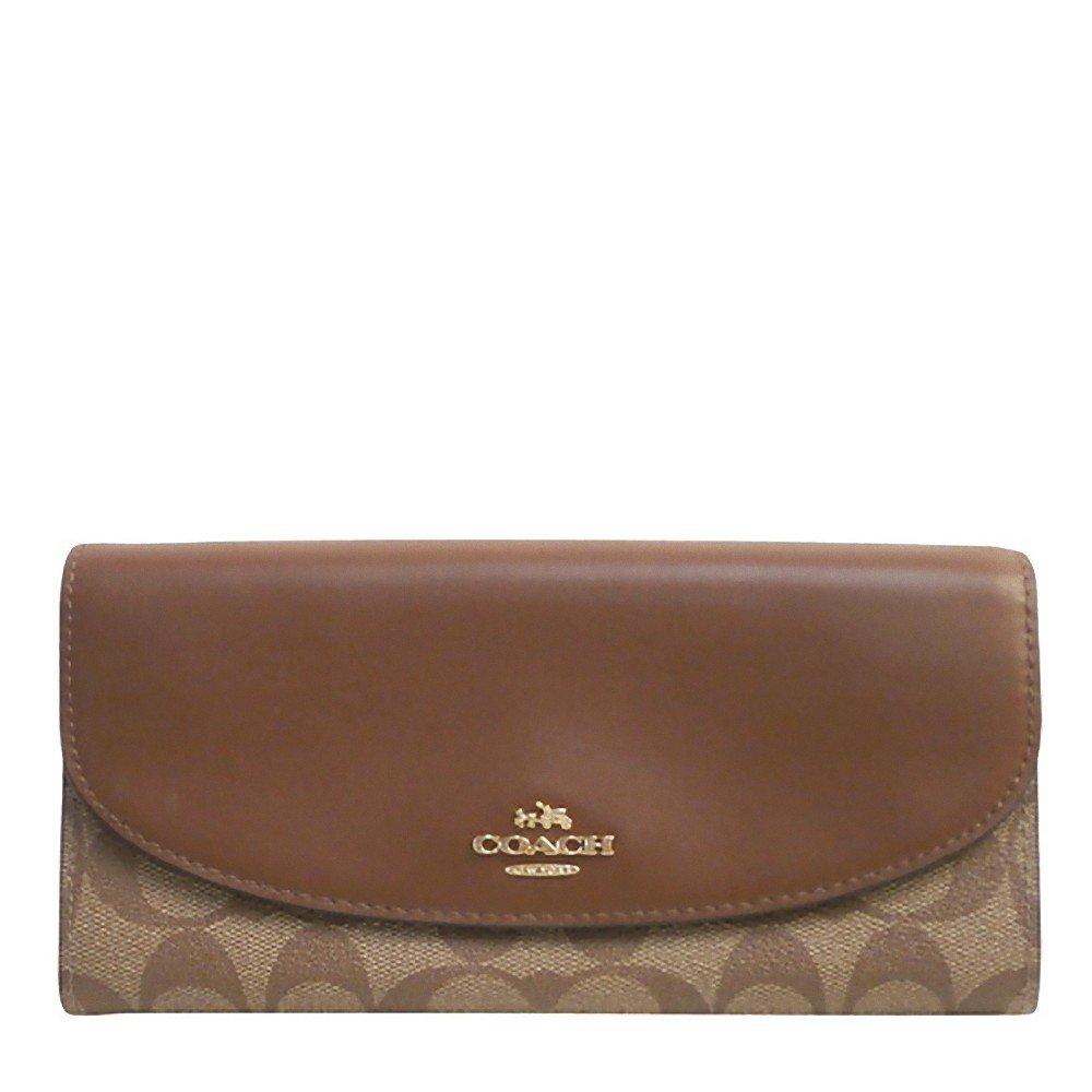 

Wallet Long Wallet Outlet PVC Leather Slim Envelope Wallet F54022 IME74 Khaki x Brown [Coach] Women s Women s