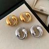 Unusual Solid Stainless Steel  Yin Yang Huggie Hoop Earrings for Women Chunky Statement Taiji Thick Ear Hoops Trend