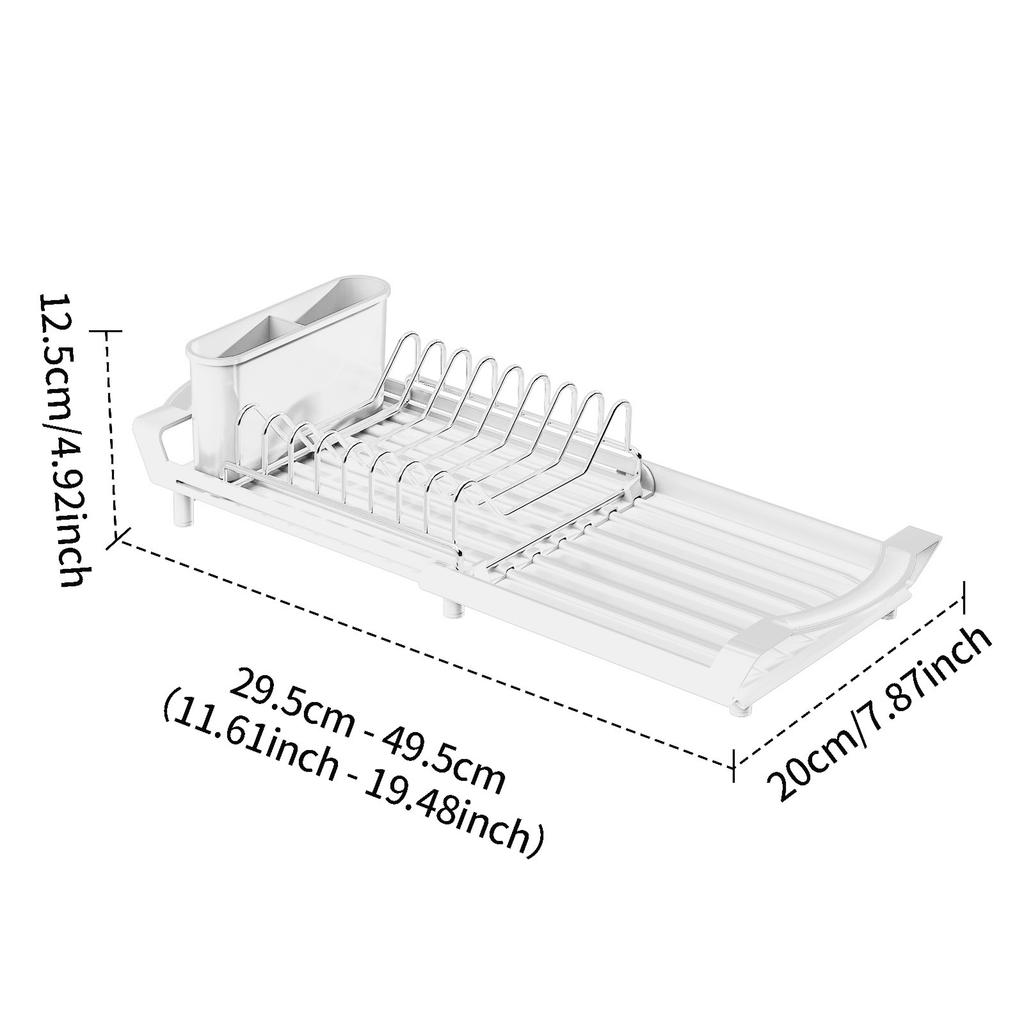 1pc Single-layer Draining Rack for Kitchen Bowls Dish Drainer Retractable Kitchen Desktop Storage Rack Kitchen Counter Organizer