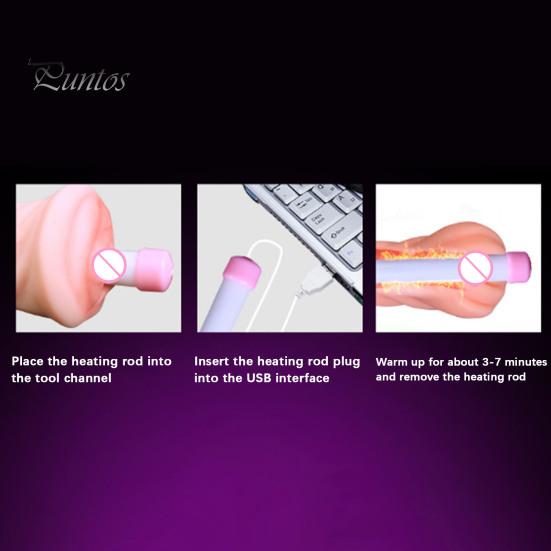 2Pcs USB Heating Rods Safe Warm Stimulation Convenient Unique Warmer Sticks for Men's Masturbation Cup